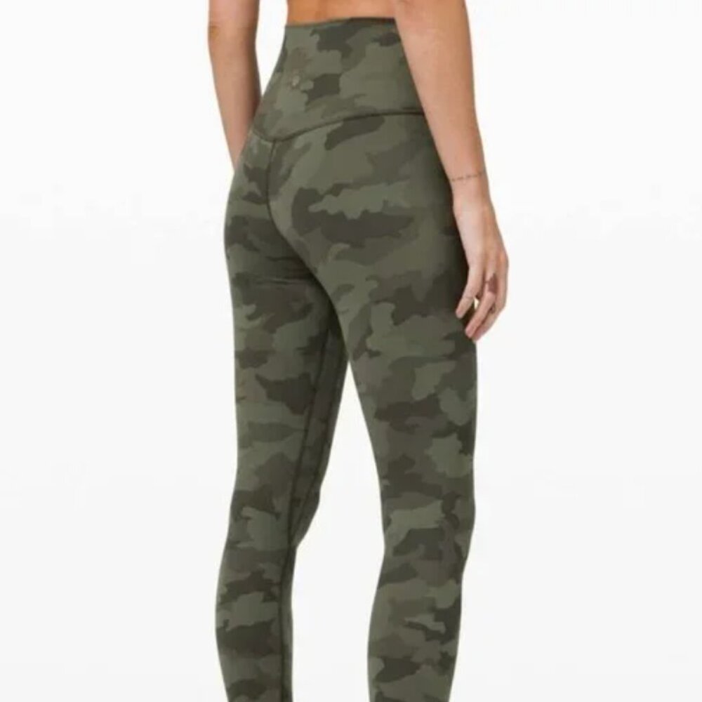 Lululemon Align™ High-Rise Pant Green Camo with Pockets 25" Sz 6